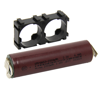 Аккумулятор LiFePO4 18650 3,2v 2000mah под пайку с холдером